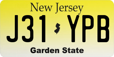 NJ license plate J31YPB