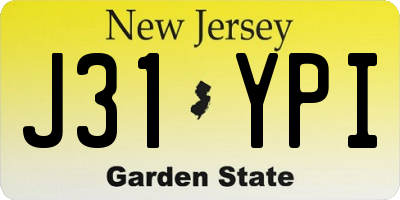 NJ license plate J31YPI