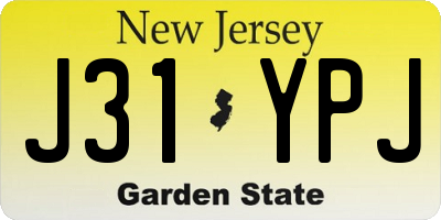 NJ license plate J31YPJ