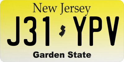 NJ license plate J31YPV