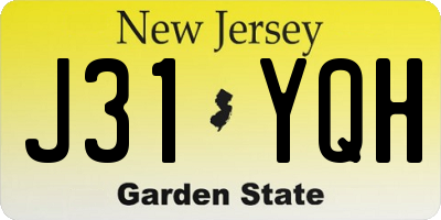 NJ license plate J31YQH