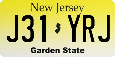NJ license plate J31YRJ