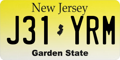 NJ license plate J31YRM