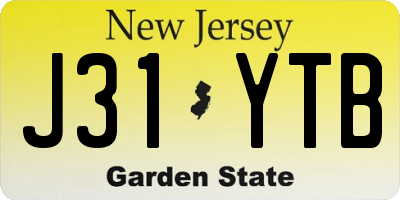 NJ license plate J31YTB