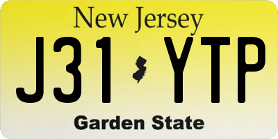 NJ license plate J31YTP