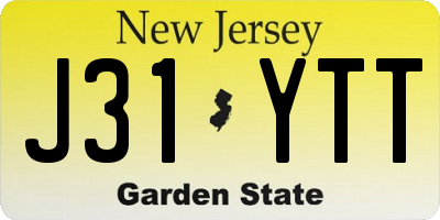 NJ license plate J31YTT
