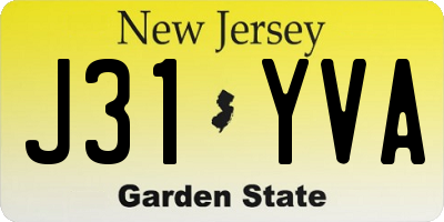 NJ license plate J31YVA