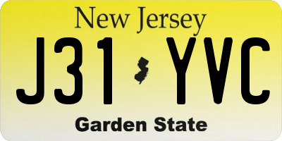 NJ license plate J31YVC
