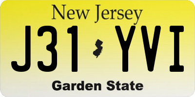 NJ license plate J31YVI