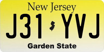NJ license plate J31YVJ
