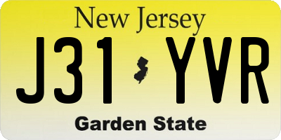 NJ license plate J31YVR
