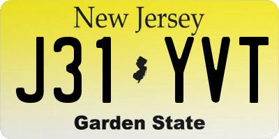 NJ license plate J31YVT