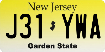 NJ license plate J31YWA