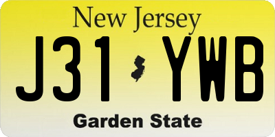 NJ license plate J31YWB