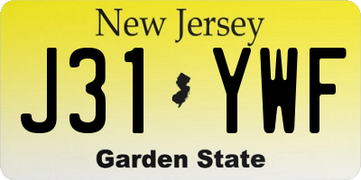 NJ license plate J31YWF
