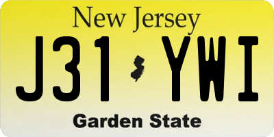 NJ license plate J31YWI