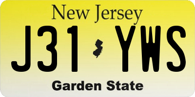 NJ license plate J31YWS
