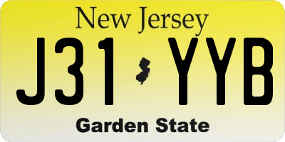 NJ license plate J31YYB