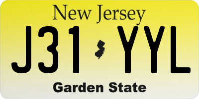 NJ license plate J31YYL