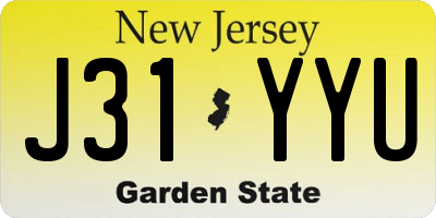 NJ license plate J31YYU
