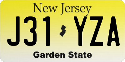 NJ license plate J31YZA