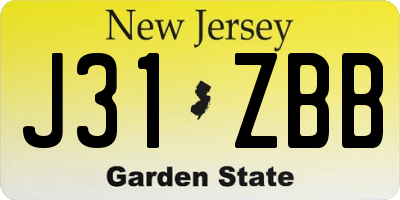 NJ license plate J31ZBB