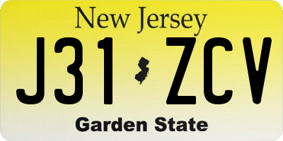 NJ license plate J31ZCV