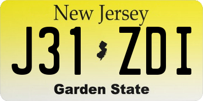 NJ license plate J31ZDI