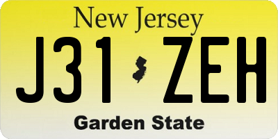 NJ license plate J31ZEH