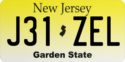 NJ license plate J31ZEL