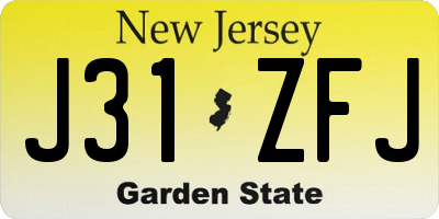 NJ license plate J31ZFJ