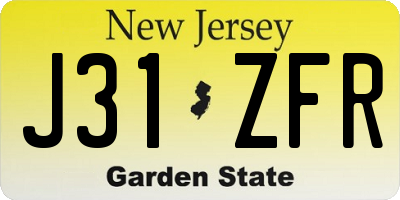 NJ license plate J31ZFR