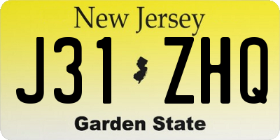 NJ license plate J31ZHQ