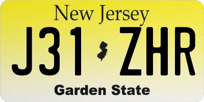 NJ license plate J31ZHR
