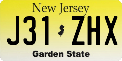 NJ license plate J31ZHX