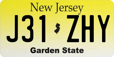 NJ license plate J31ZHY