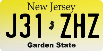 NJ license plate J31ZHZ
