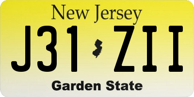 NJ license plate J31ZII