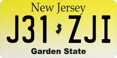 NJ license plate J31ZJI