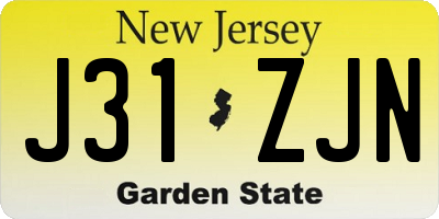 NJ license plate J31ZJN