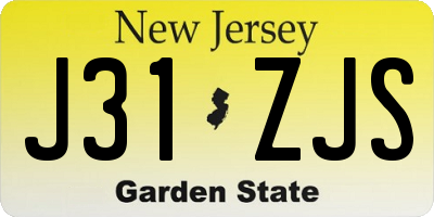 NJ license plate J31ZJS