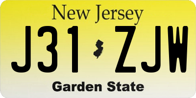 NJ license plate J31ZJW