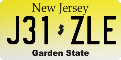 NJ license plate J31ZLE