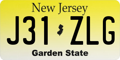 NJ license plate J31ZLG