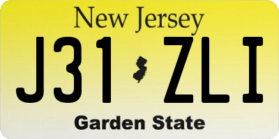 NJ license plate J31ZLI