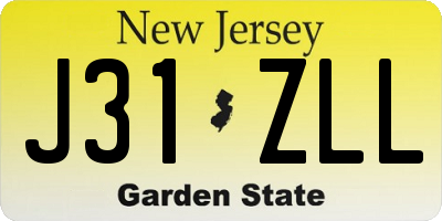 NJ license plate J31ZLL