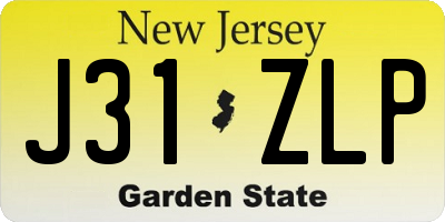 NJ license plate J31ZLP
