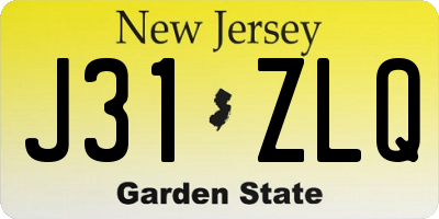 NJ license plate J31ZLQ