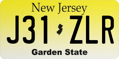 NJ license plate J31ZLR