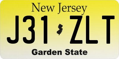 NJ license plate J31ZLT